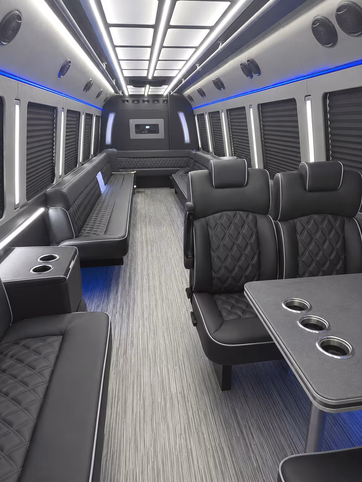 beaverton 25 passenger party bus inside