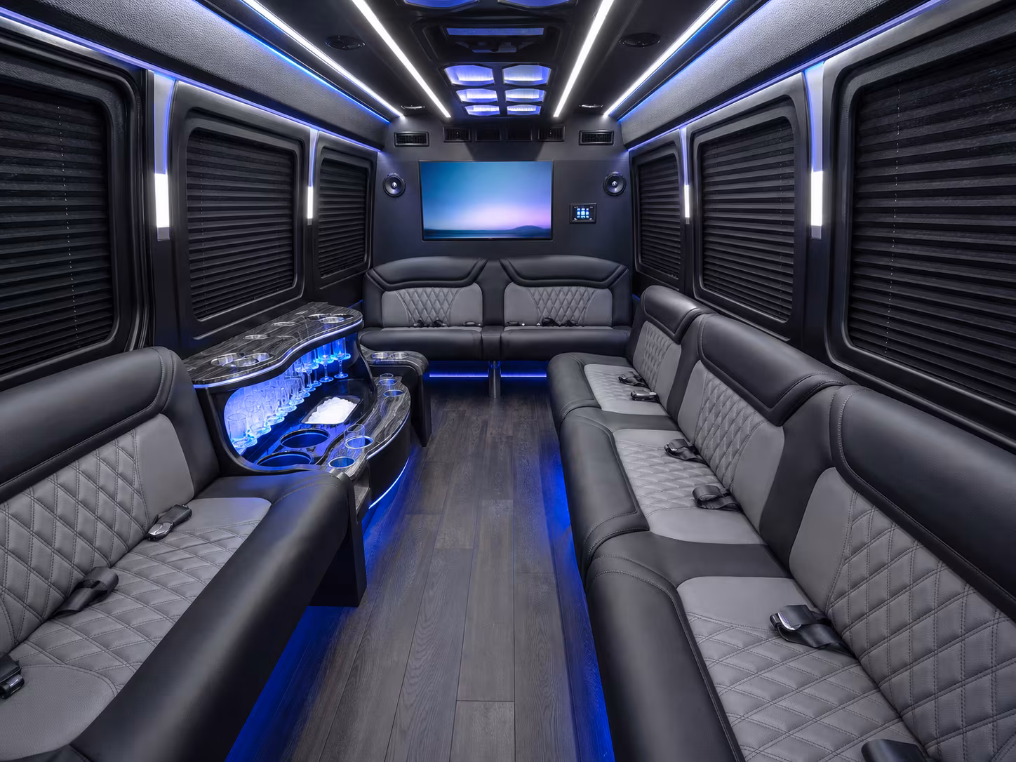 beaverton 30 passenger party bus inside