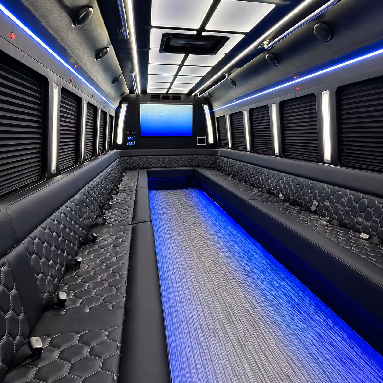 beaverton 50 passenger party bus inside